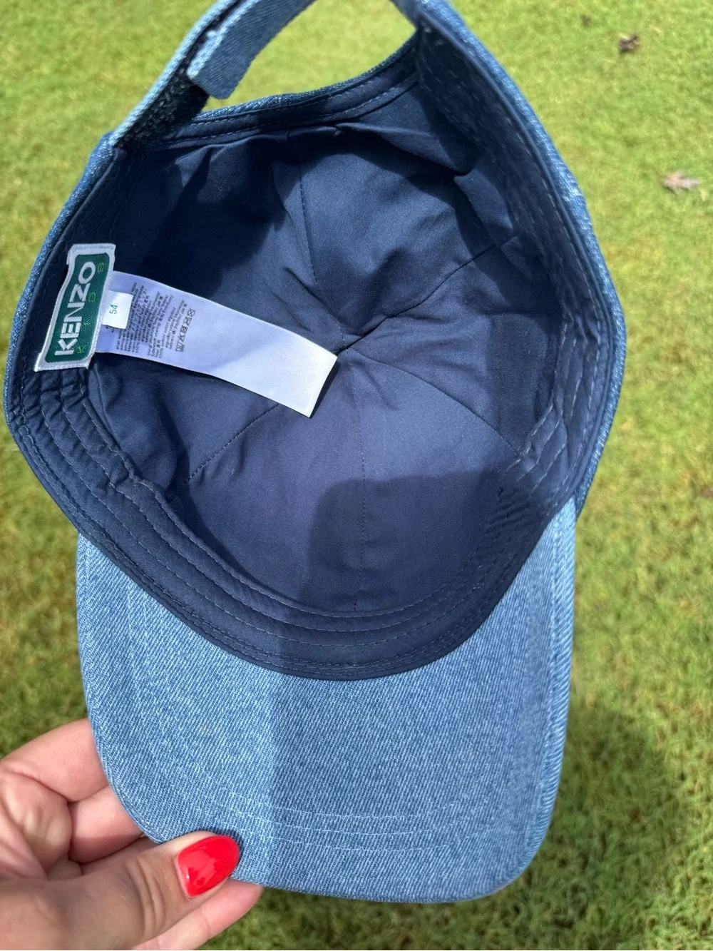 KENZO Kids Blue Denim Tiger Patch Baseball Cap Size 54